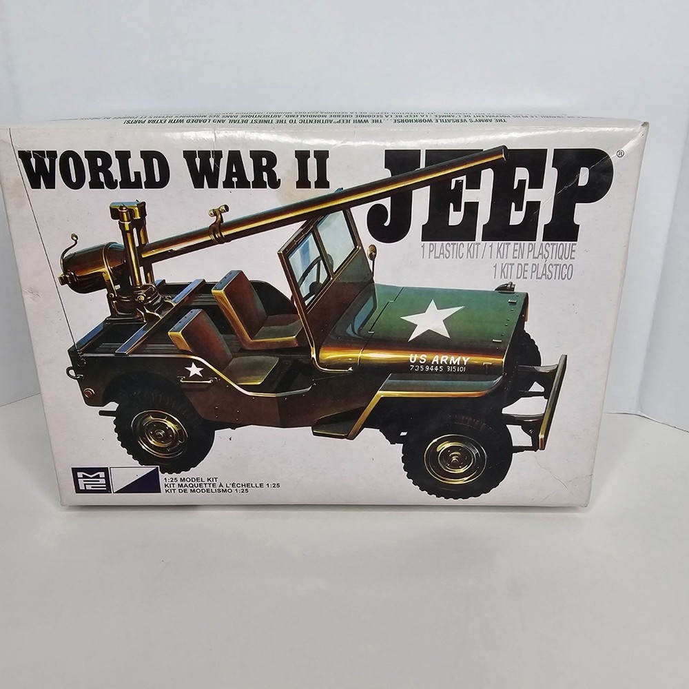 World War 2 II Jeep Model Kit US Army Plastic 1:25 Scale MPC