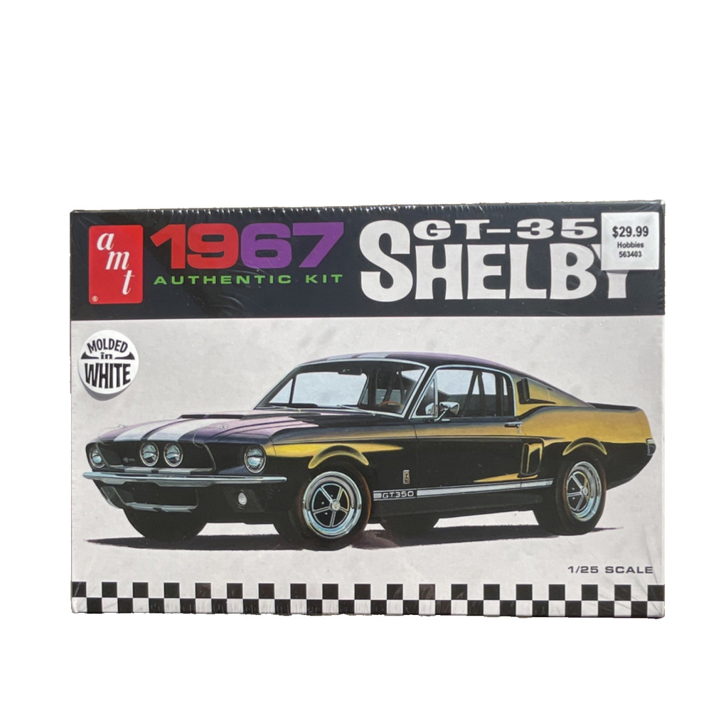 Model Car 1967 Shelby GT-350 Model Kit Molded in White 1:25 Scale Unassembled