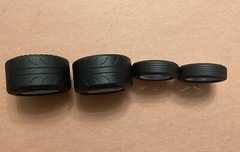 1/24 Scale: Resin 17/15-inch Vintage Halibrand Gasser Drag Wheels W/ Slicks