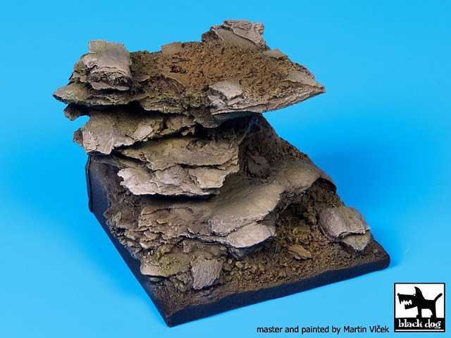 Black Dog (No Scale) Rocks Fantasy Vignette / Diorama Base (60mm x 60mm) FD005