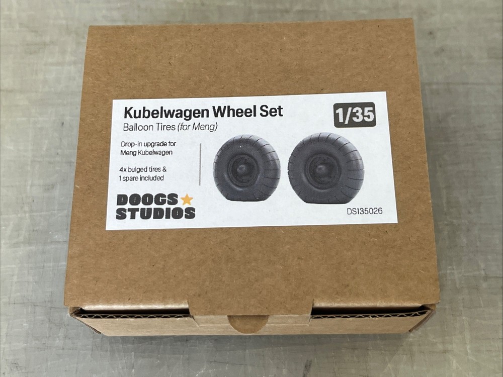 1/35 Doogs Studios #135026 Kubelwagen Wheel Set Balloon Type For Meng