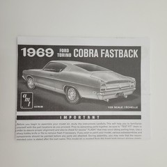 AMT 1/25 1969 Ford Torino Cobra Fastback 1217M Parts Kit Bash Instructions