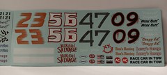4X GTO Monte 66 Impala 65 Fairlane Modified Stocker 1/25 Race Car Decal Sheet