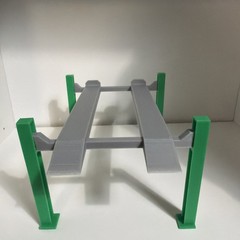 4 post model car lift 1:24 1:25 scale Green/ Gary Assembly required. Paintable!