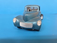 Vintage AMT 1940 Willys Coupe Gasser Built Up 1/25 Blue A/GS Evil Weevil Decal