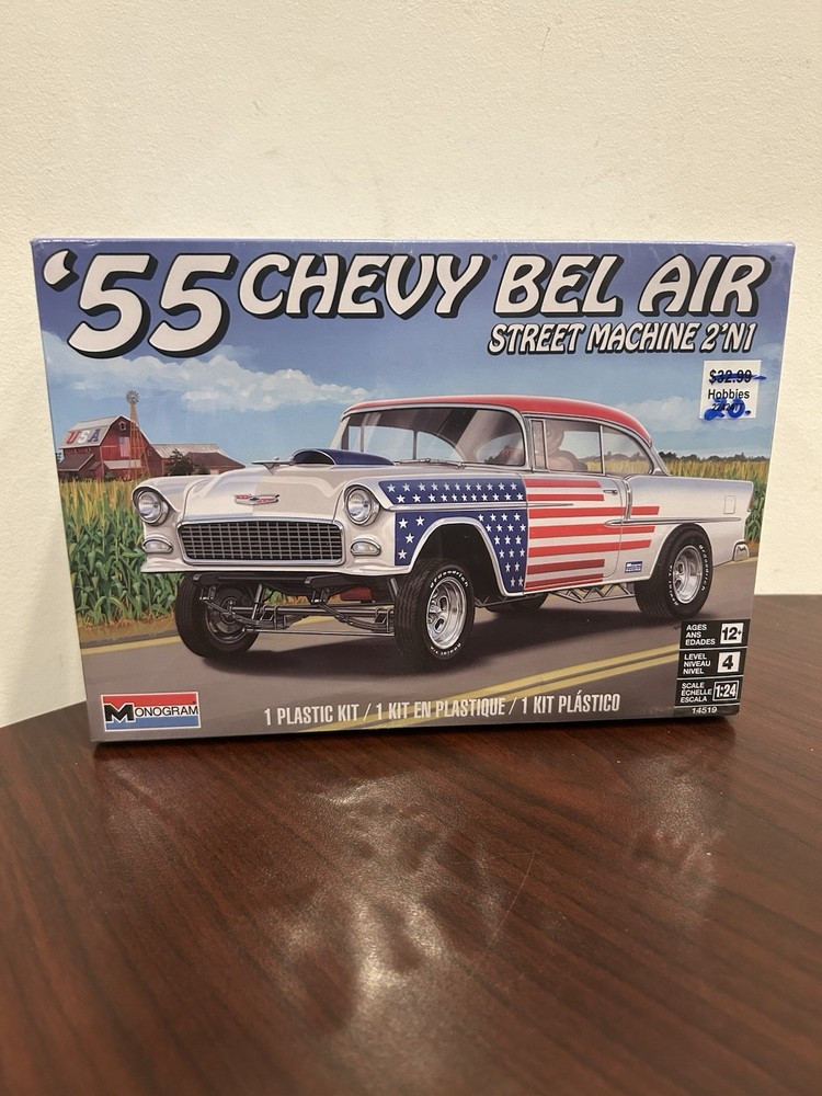 Monogram ’55 Chevy Bel Air Street Machine 2’n1 1:24 Scale Kit #14519 FACTORY