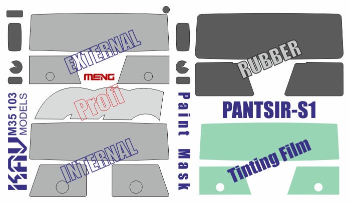 1:35 Window Tint Film and Canopy Mask for Pantsir S1 Meng SS016