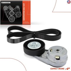 A-Premium Engine Serpentine Belt Drive Kit Compatible with Chevrolet, Pontiac