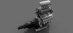 HEMI V8 Chrysler BLOWN SUPERCHARGER – 3D print 1 8 12 18 24 43 amt revell Tamiya
