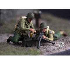 3D Printed 1/72 US Infantry Heavy Machine Gun Team 2-Man Figures Finished Model