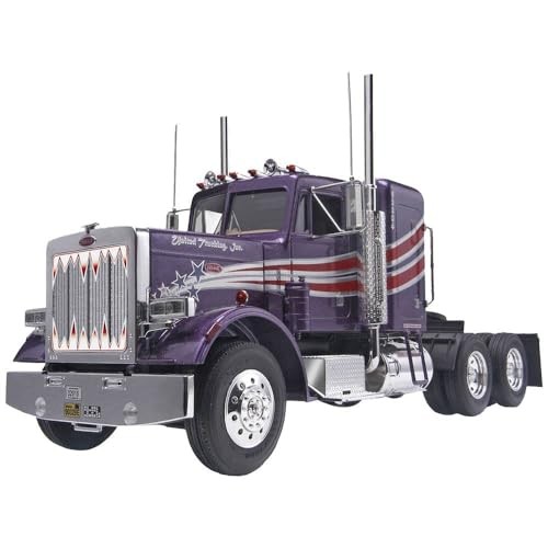 Purple Peterbilt 359 Model Kit Highly Detailed Truck Replica Crafts Kit