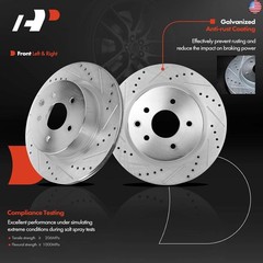 A-Premium 12.13 inch (308mm) Rear Drilled and Slotted Disc Brake Rotors +