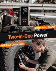 12V 4000A Car Jump Starter w/ 160PSI Air Inflator