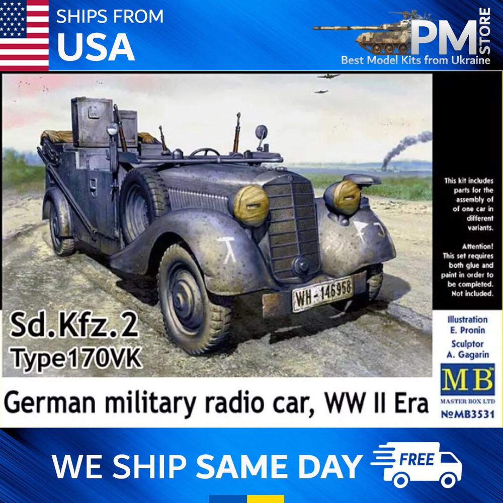 Master Box 3531 Sd.Kfz. 2 Type 170 VK, German military radio car, WW II Era 1/35