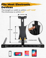 Electronic Device Mounts with Grab Bar, 6061 Billet Aluminum Electronic Device H