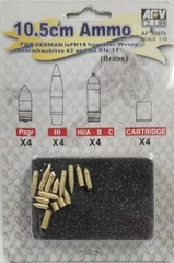 AFV Club AF35074 Turn Brass 1/35 German 10.5cm Ammo for leFH18, Wespe – USA Ship
