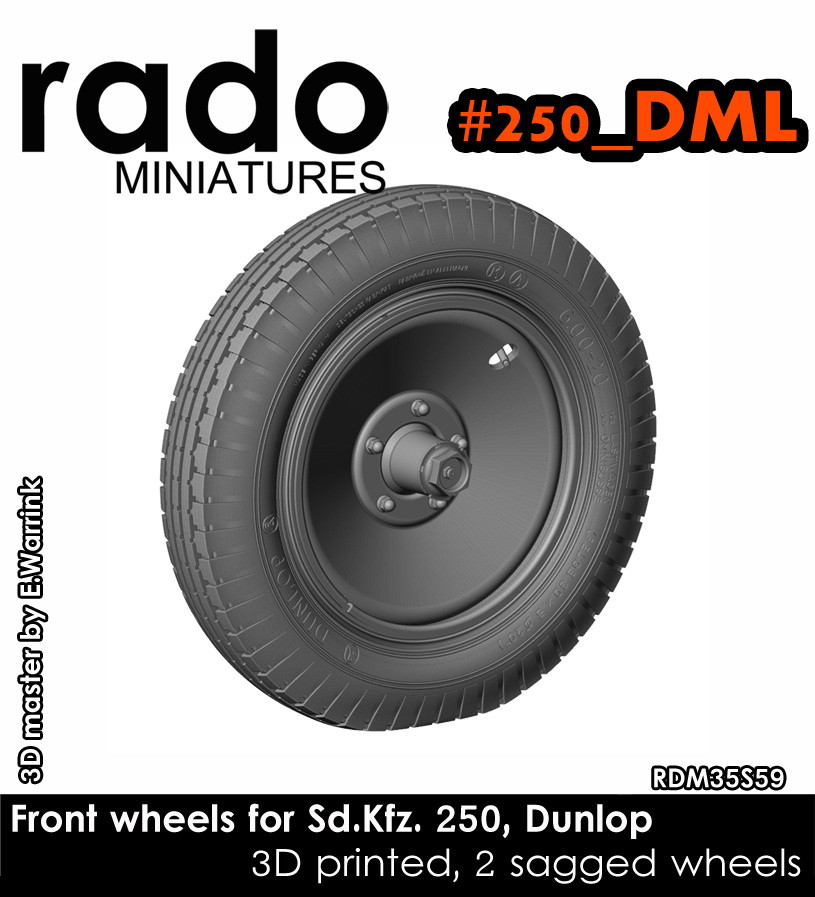Rado Miniatures 1/35 Sd.kfz. 250 Wheels (Dunlop, DML)