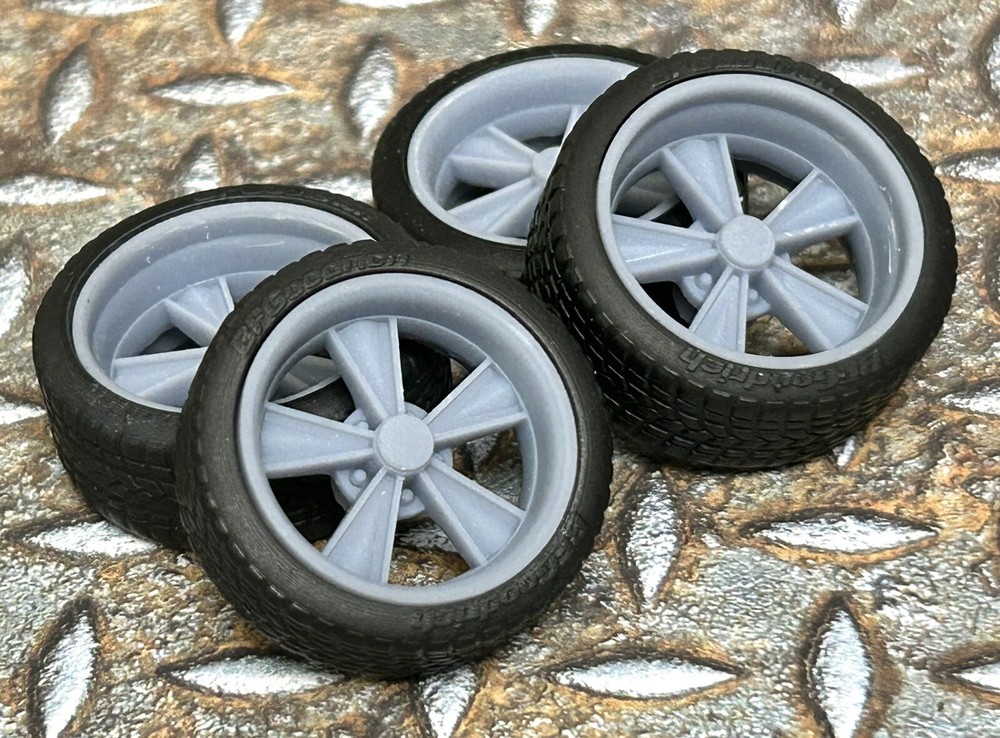 Resin 21/20 Inch “60’s Hurst” Style Model car Wheels/Tires 1/24 1/25 scale