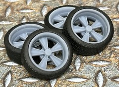 Resin 21/20 Inch “60’s Hurst” Style Model car Wheels/Tires 1/24 1/25 scale