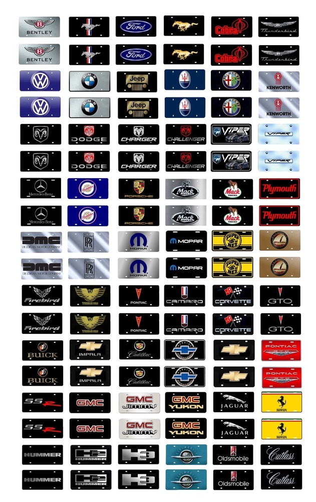 1:24 1:25 scale model car assorted license plates tags Chevrolet Ford Dodge