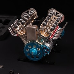 V8 Engine Model Kit That Works Metal Mechanical Metal Assembly DIY Car Engine Mo