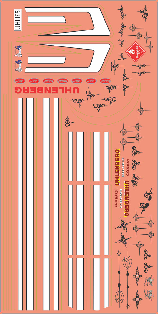 UHLENBERG Haulage Peterbilt 359 Truck Decals – Water Decals – Waterslide – Multi