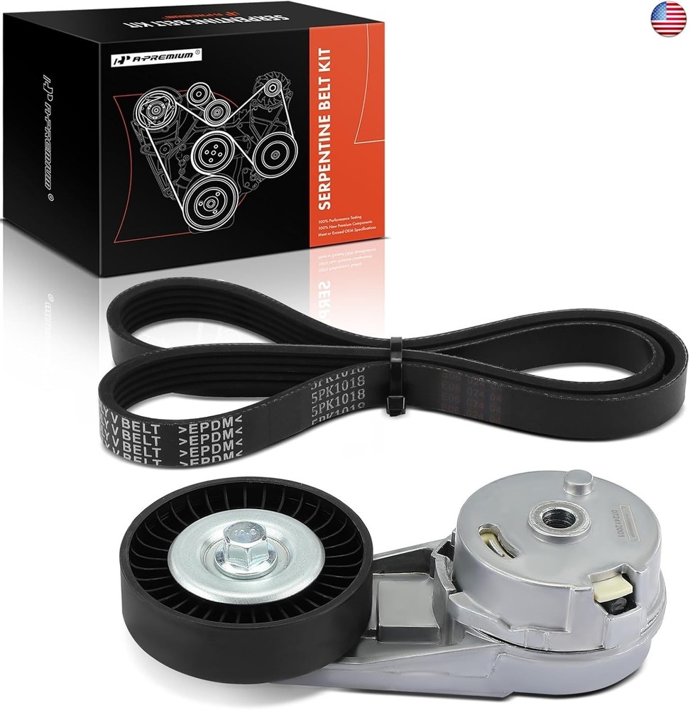 A-Premium Engine Serpentine Belt Drive Kit Compatible with Chevrolet, Pontiac