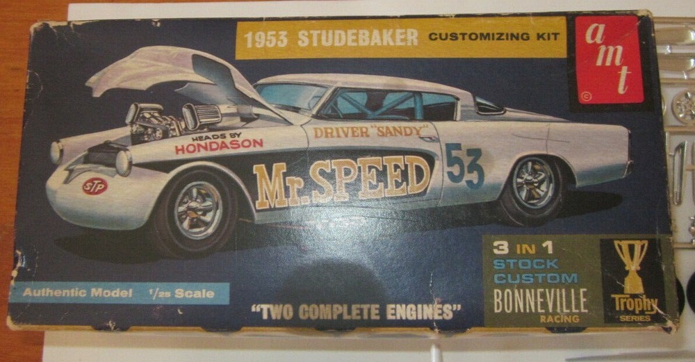 AMT 1953 Studebaker Mr. Speed 3-in-1 Trophy Series Unbuilt Kit # 2053 Orig ’60s