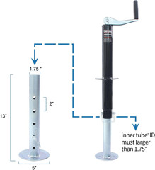 Trailer Jack Drop Leg, Adjustable Jack Foot, Trailer Jack Extension for 2″ ID Ja