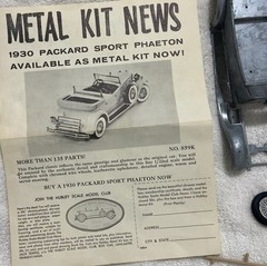 Hubley 1930 Packard Sport Phaeton Vintage Metal kit 4859-600 VG Cond 1/22 scale