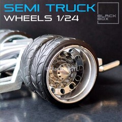1:25-1:24 Scale Resin Semi Truck-Dually Rims and Tires With Brakes