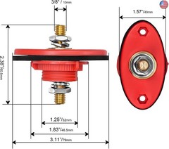 Recoil BTTP-38 Premium High Current 3/8? Feed-Thru Panel Battery Terminal