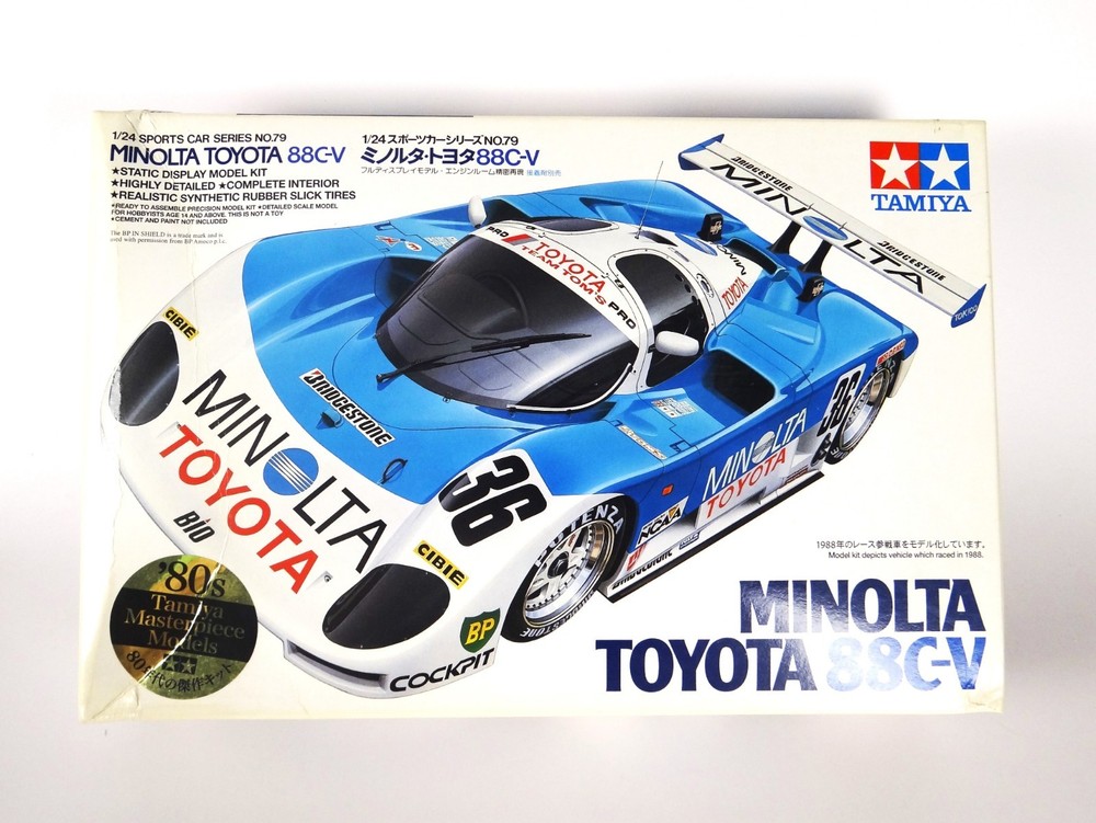 Tamiya 1/24 Minolta Toyota 88C-V LeMans Racer Plastic Model Kit – Partial Build