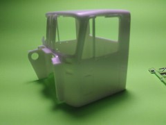 1976 GMC General 1/25 semi truck model part cab body glass chrome mirror horn