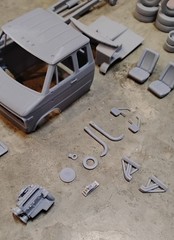 3d Printed 1/25 70’s-80’s Chevy Custom Van Chassis Cab Dually