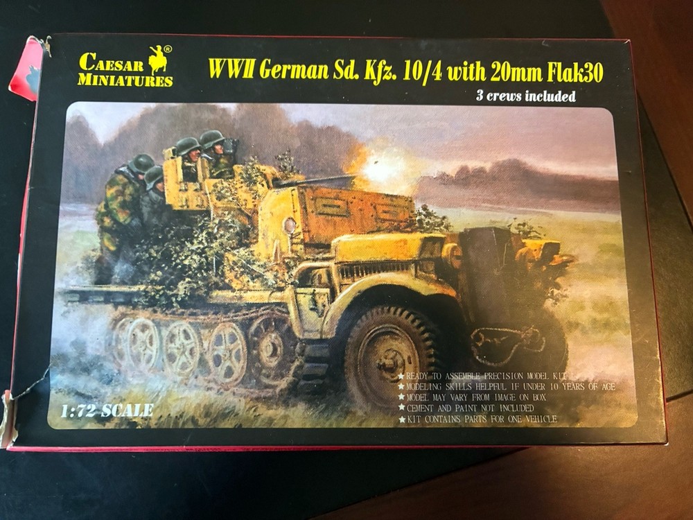 Caesar Miniatures 1:72 WWII German Sd Kfz 10/4 With 20mm Flak30