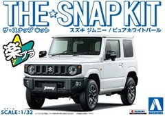 AOSHIMA 1/32 The Snap Kit Series Suzuki Jimny Pure White Pearl Plastic Model Kit
