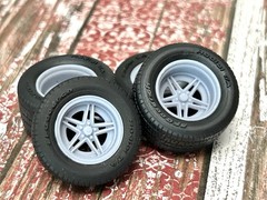 1/24 Scale: 15-inch “Chevoit Rebel” Resin Wheels W/ Wide Rear Tires
