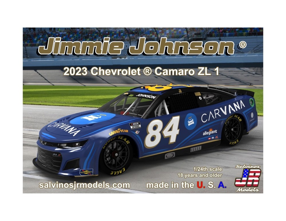 Salvino Johnson ’23 Chevy Camaro ZL1 #84 Carvana NASCAR plastic model kit 1/24