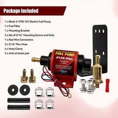 Universal 12 Volt Electric Fuel Pump 5-9 PSI, 35GPH, Super 12S Plus for Gasoline
