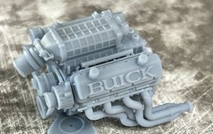 Resin “Buick Supercharged” Big Block Engine for scale model cars, 1/24 1/25