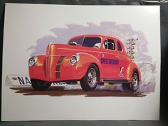 🌟 9×12 Original Art Series Print 1940 Ford Coupe 1000s Model Car Parts 4 Sale.