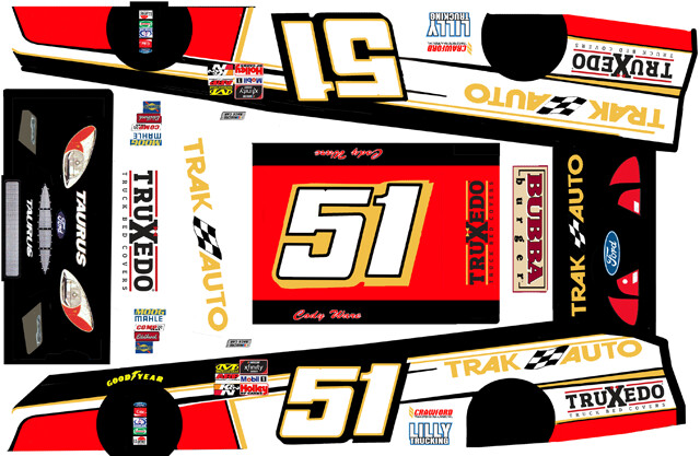 #51 Trak Auto Truxedo Truck Bed Covers 1/32nd Scale Ford Nascar Waterslide Decal
