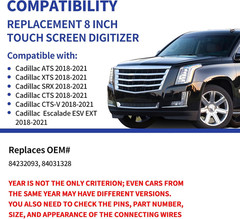 Touch Screen Digitizer Replacement for Cadillac CUE ATS Escalade SRX XTS ESV CTS