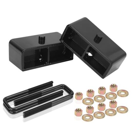 2 Inches Rear Lift Blocks Kit Compatible with 1999-2024 Chevy Silverado 1500