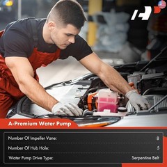 A-Premium Engine Water Pump with Gasket Compatible with Ford F-250 Super Duty