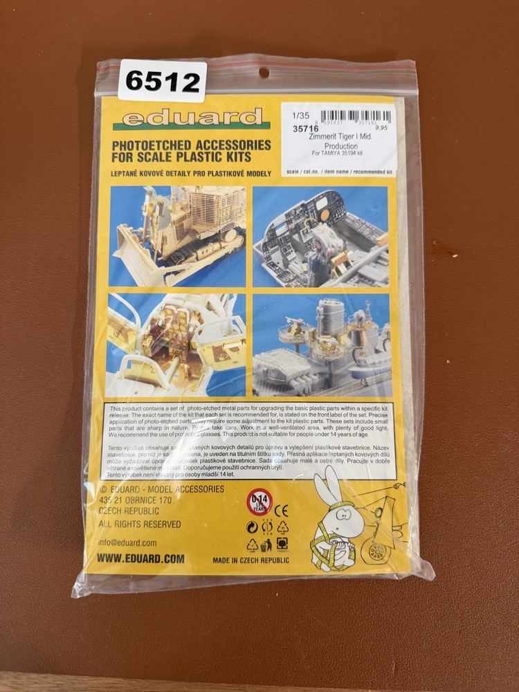 Eduard 1/35 PzKpfw Panther D Zimmerit Coating for Zezda Etch Parts 36308. 6522
