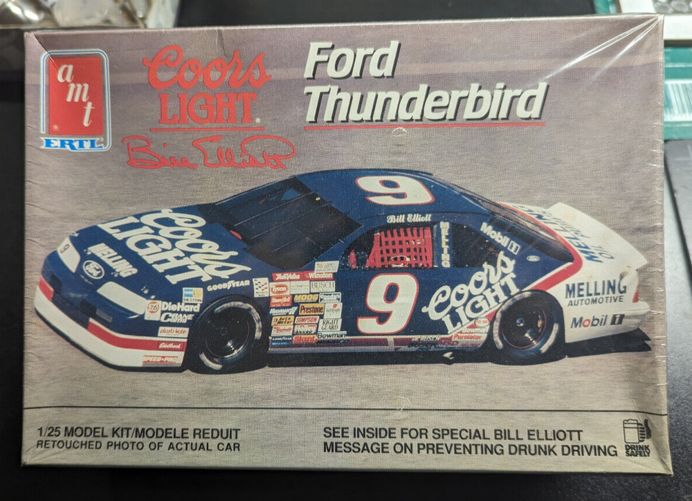 Bill Elliott’s #9 Coors Light Ford Thunderbird 1:25 Kit **Factory Sealed**