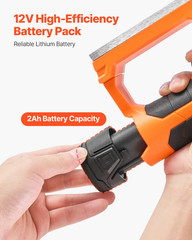Lithium-Ion Battery, 12V 2Ah, Portable Lithium Battery Pack Replacement, 1-Pack
