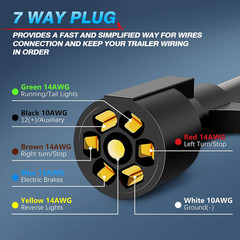 7 Way Trailer Plug Socket Extension Cable 7 Blade Trailer Wiring Connector Cord